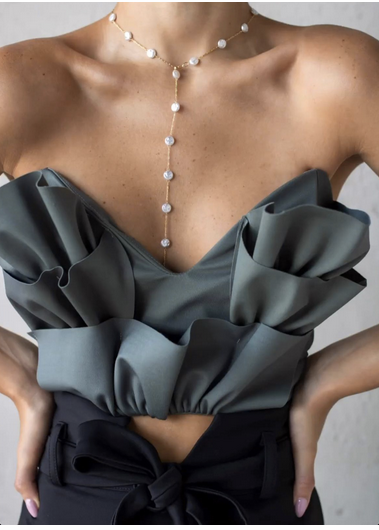 CROP TOP ALA VERDE OLIVA