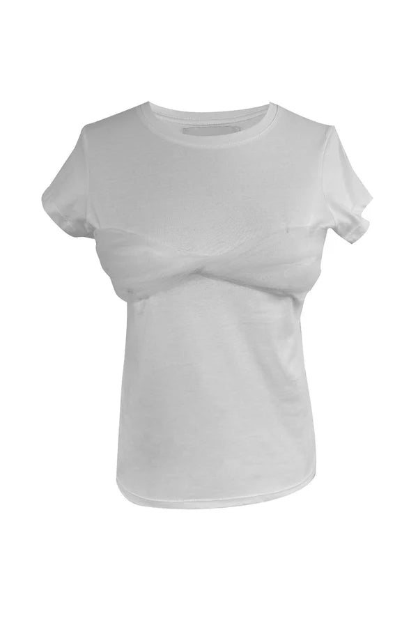 BUBI DRAPED SHIRT BLANCO MOÑO TULL BLANCO