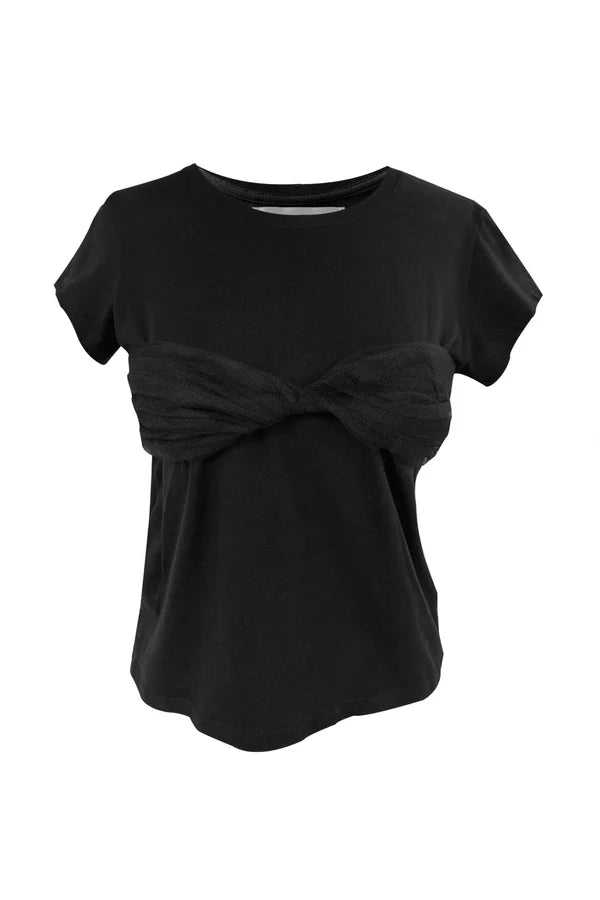 BUBI DRAPED SHIRT NEGRO MOÑO TULL NEGRO