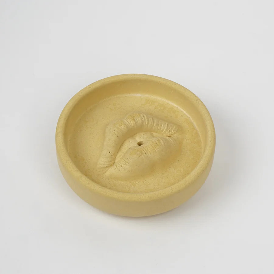 PORTA INCIENSO LABIOS AMARILLO