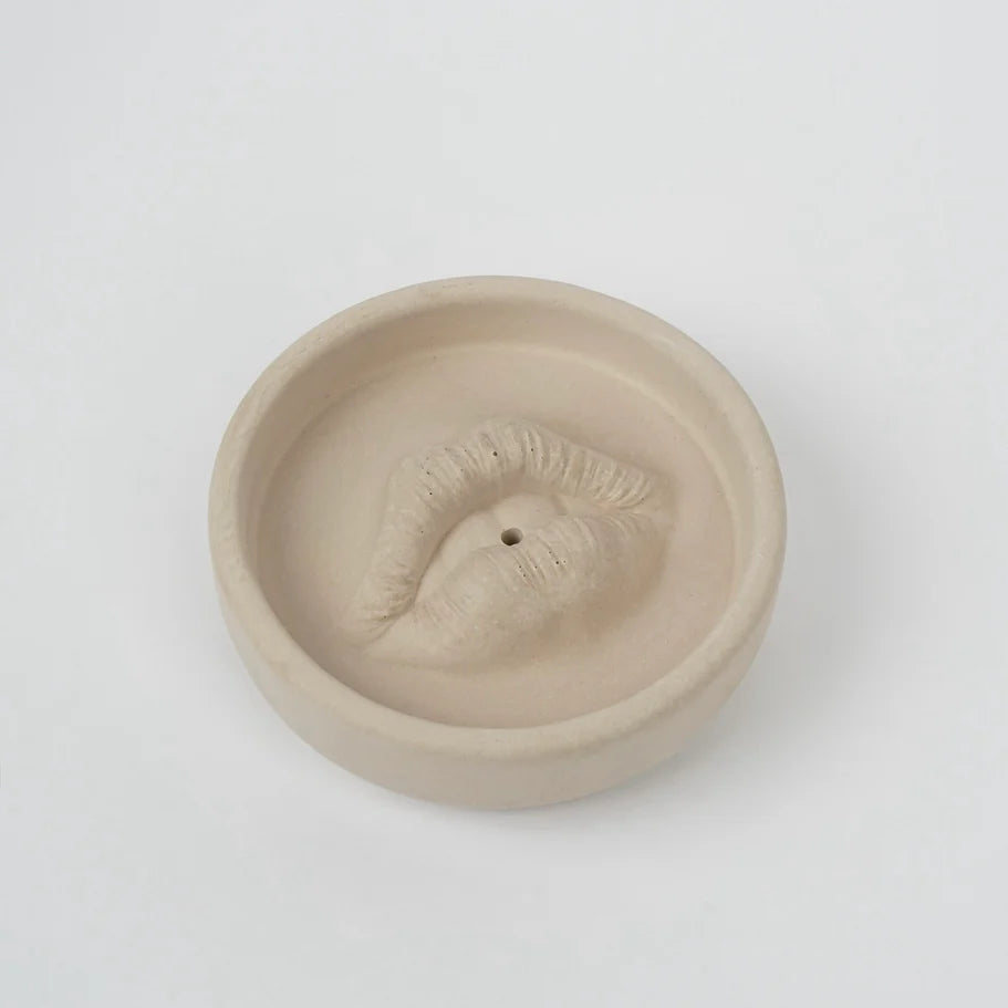PORTA INCIENSO LABIOS BEIGE