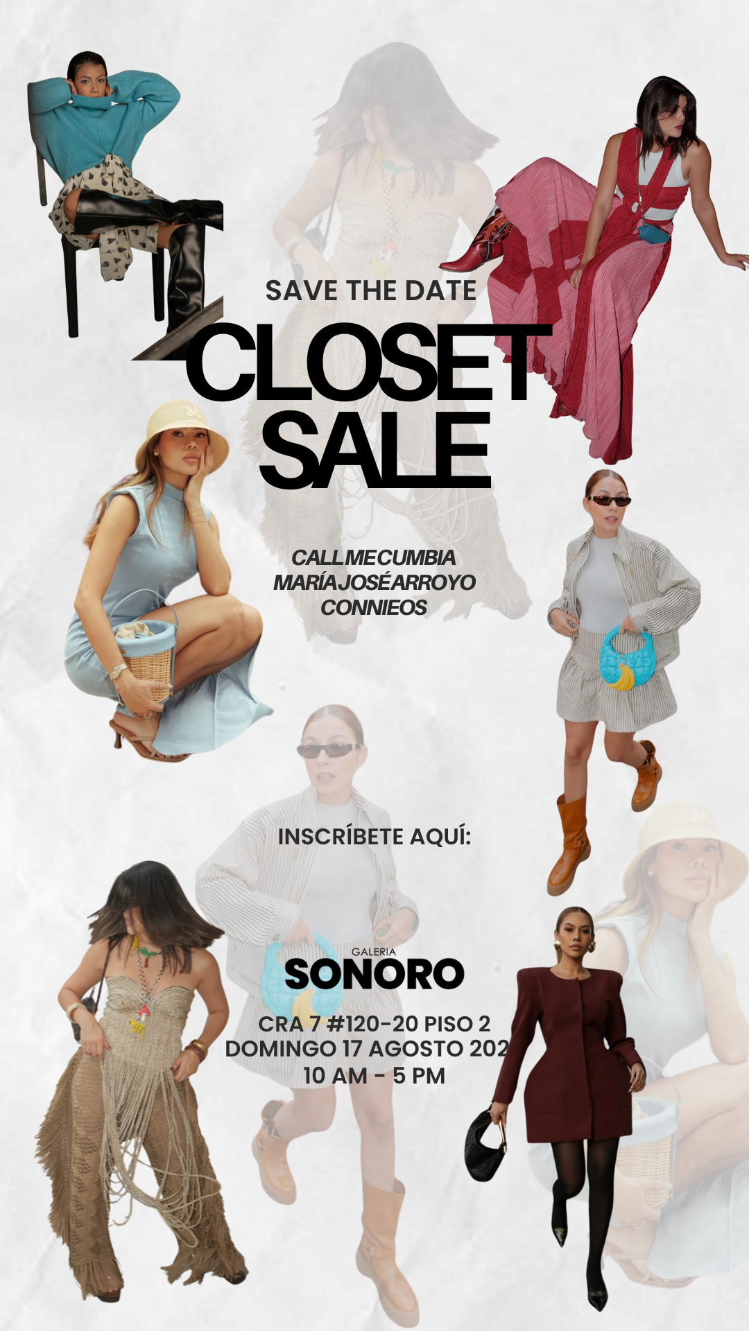 Closet Sale en Galería Sonoro: moda única este domingo 17 de agosto