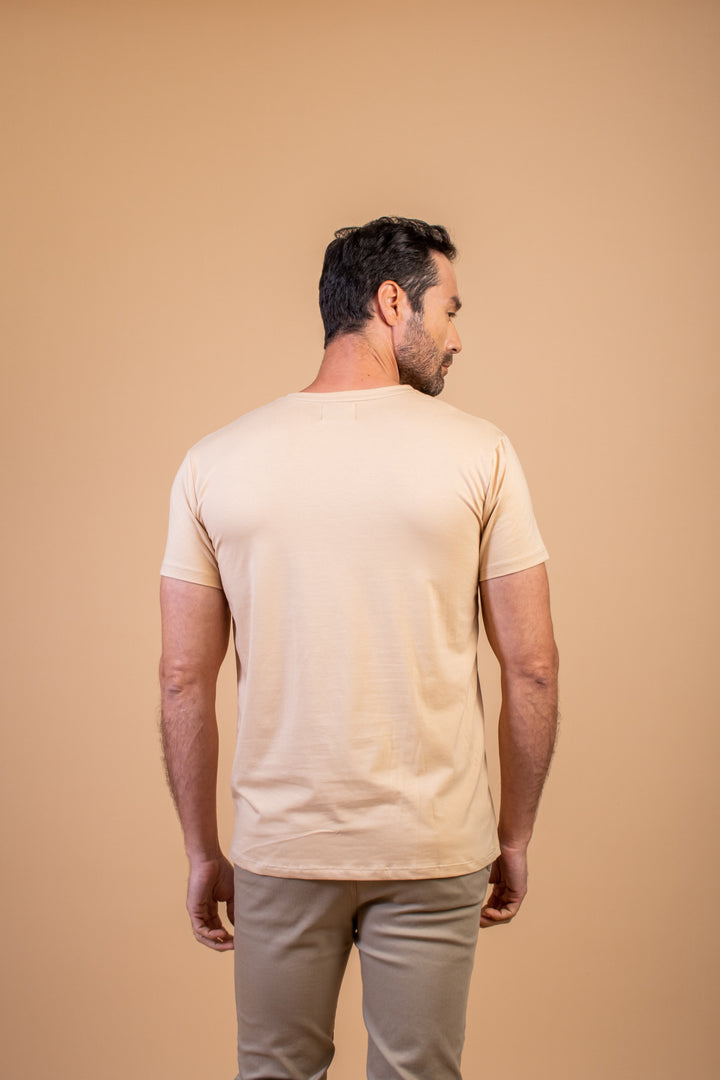 CAMISETA SLIM FIT BEIGE