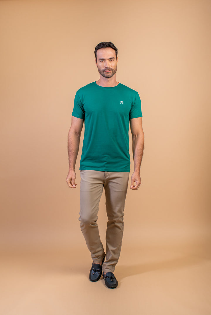 CAMISETA SLIM FIT VERDE BOTELLA