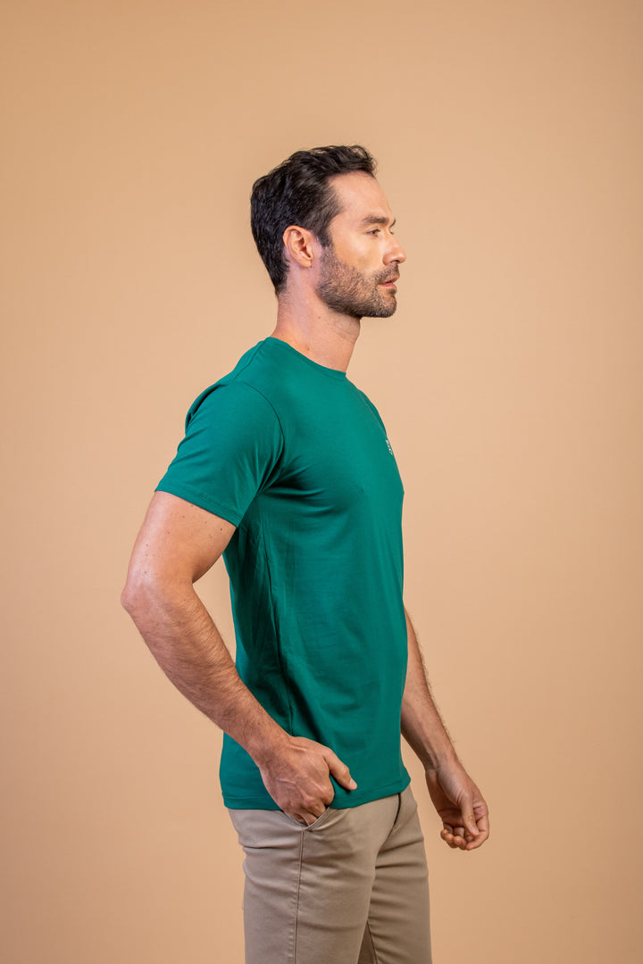 CAMISETA SLIM FIT VERDE BOTELLA
