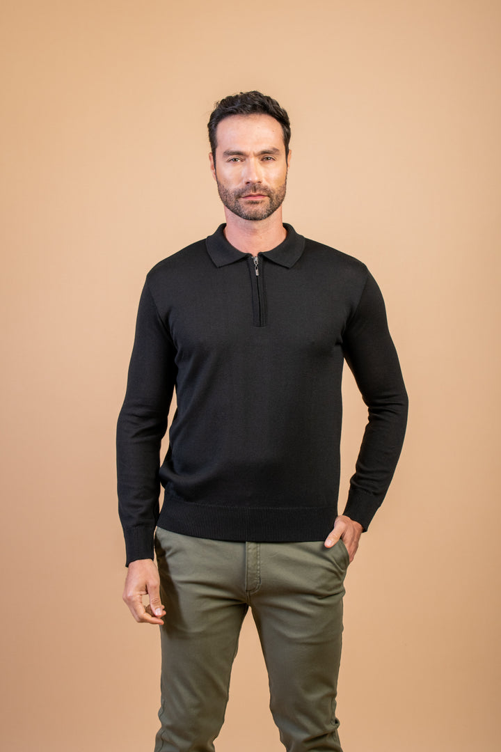 JERSEY NEGRO ZIPPER