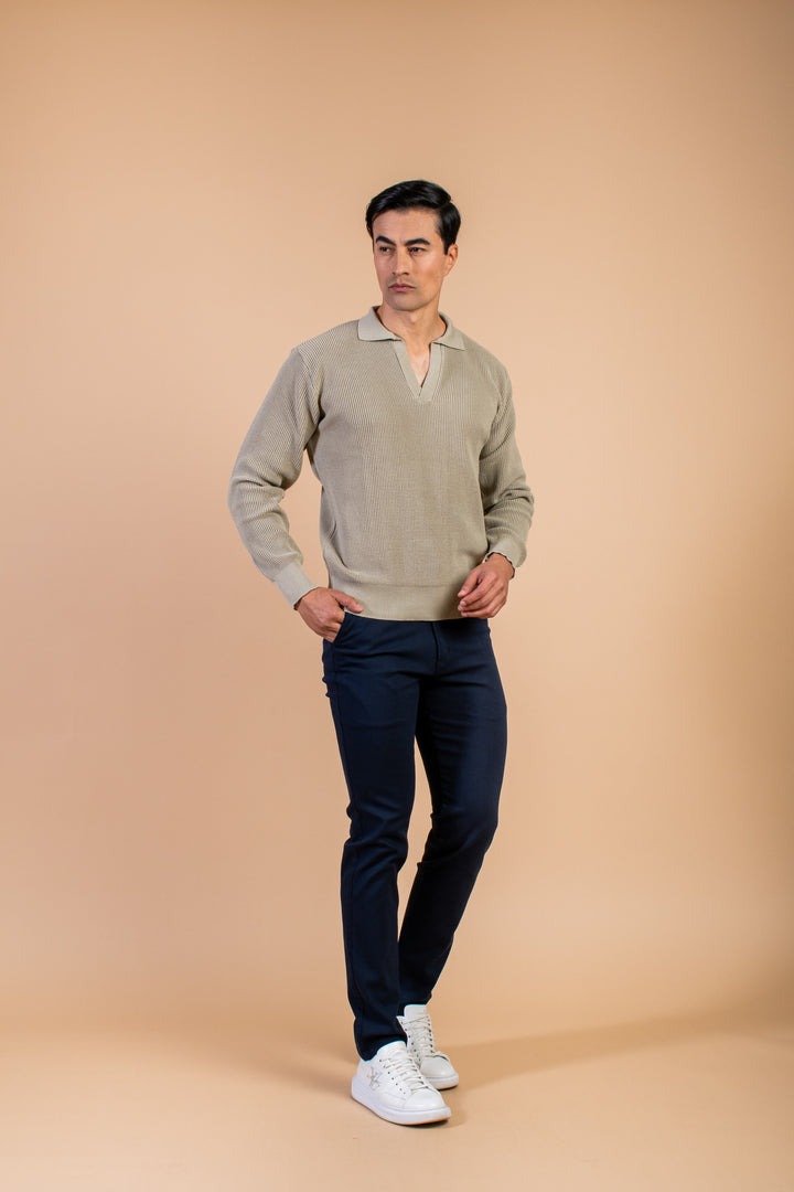 SWETER CUELLO V TABACO