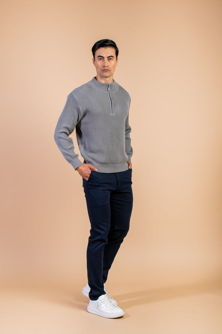 SWETER MEDIA CREMALLERA PLOMO