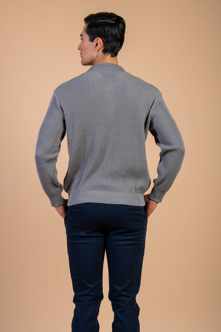 SWETER MEDIA CREMALLERA PLOMO
