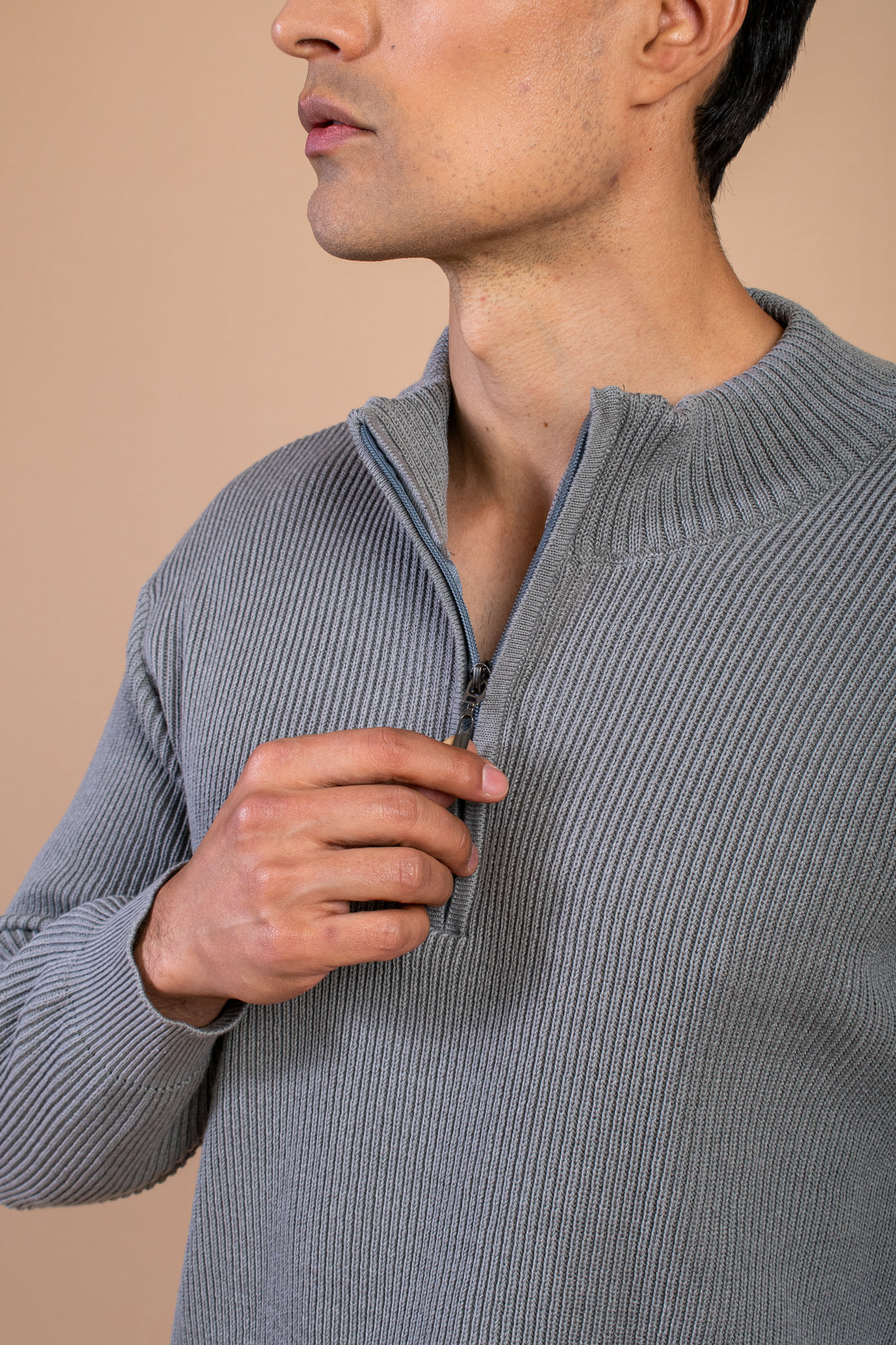SWETER MEDIA CREMALLERA PLOMO