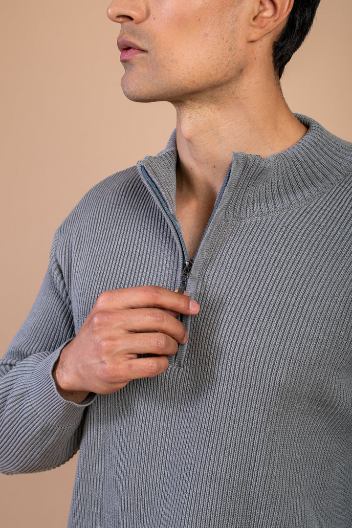 SWETER MEDIA CREMALLERA PLOMO