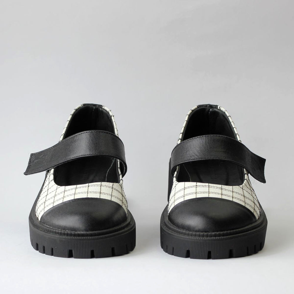 Baleta Bailarina Chunky Cuero Blanco