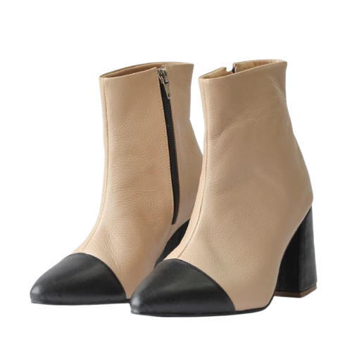 Botines Cuero Timon Beige
