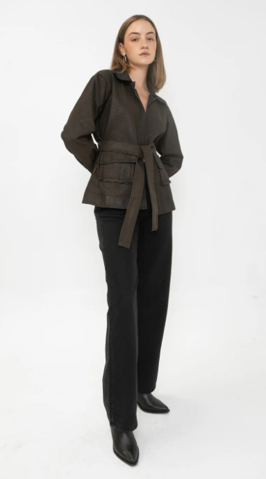 CHAQUETA JEAN CAFE OSCURA