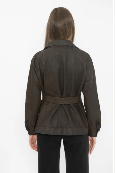 CHAQUETA JEAN CAFE OSCURA