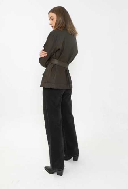 CHAQUETA JEAN CAFE OSCURA
