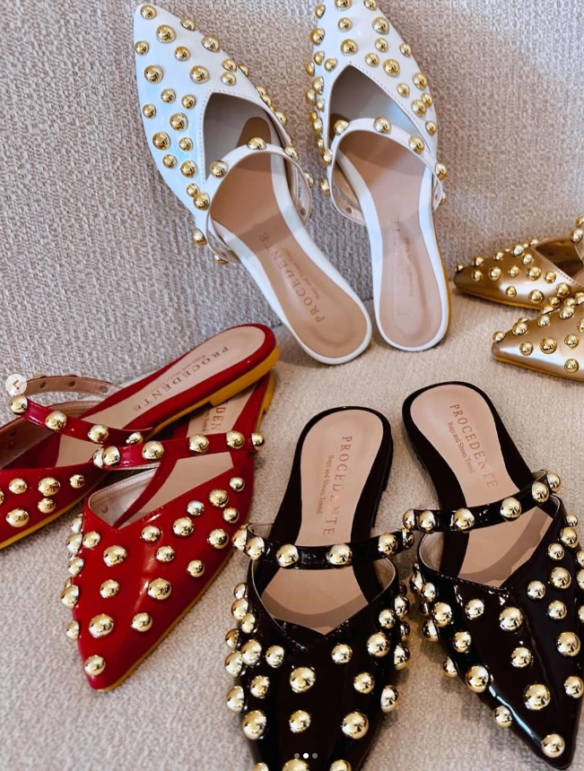 FLATS BLANCOS TACHES DORADOS