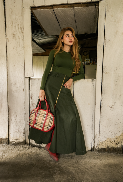 FALDA CREMALLERAS VERDE