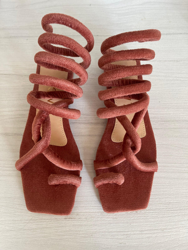 Zandalias Espiral Ghia Terracota Velvet