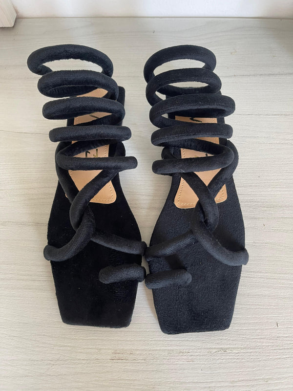 Zandalias Espiral Ghia Negro Velvet