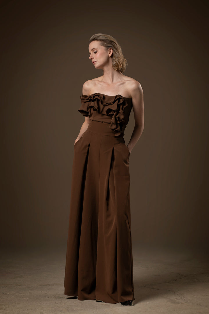 FALDA PANTALON CAFE