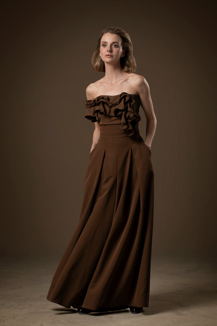 FALDA PANTALON CAFE
