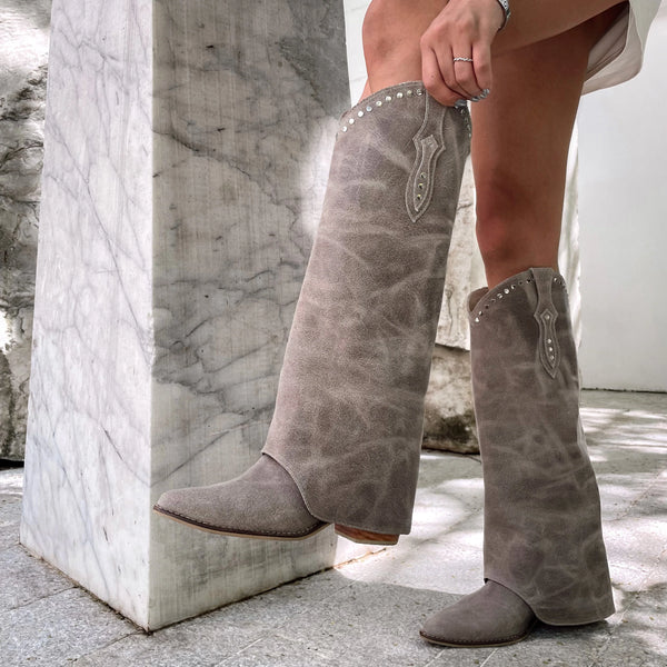 Botas Texanas Cuero Atenas Gris