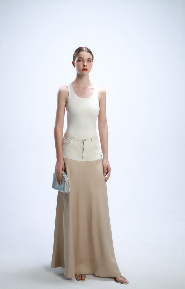 THE SQUARE NECK BODYSUIT CREMA