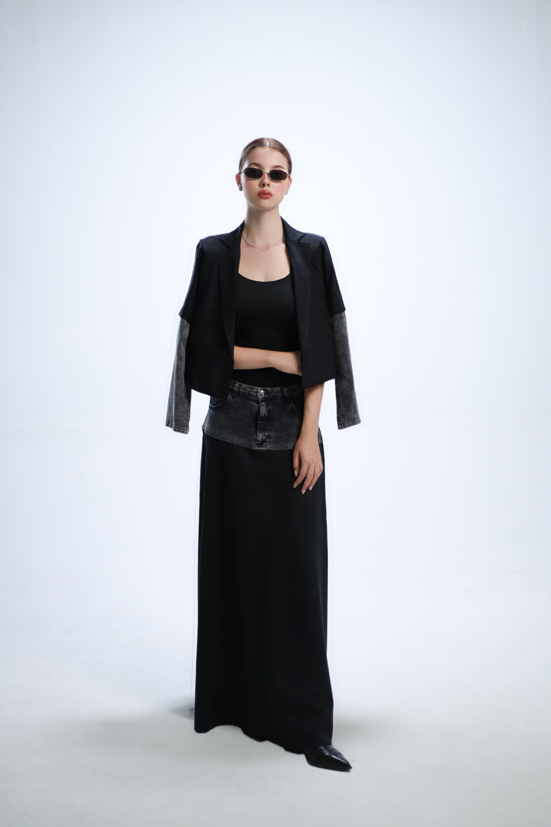 DUAL TONE BLAZER NEGRO