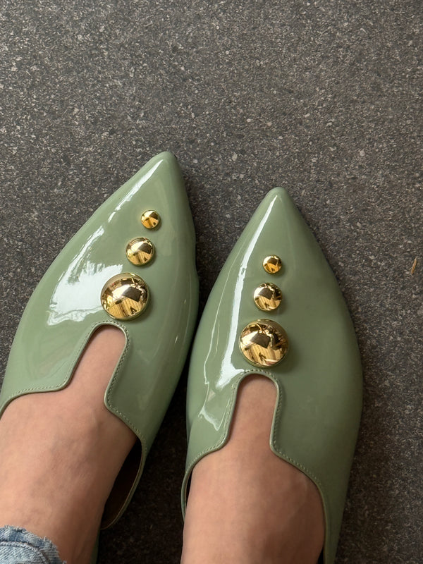 Tacón Flats Reflejos Verde Menta