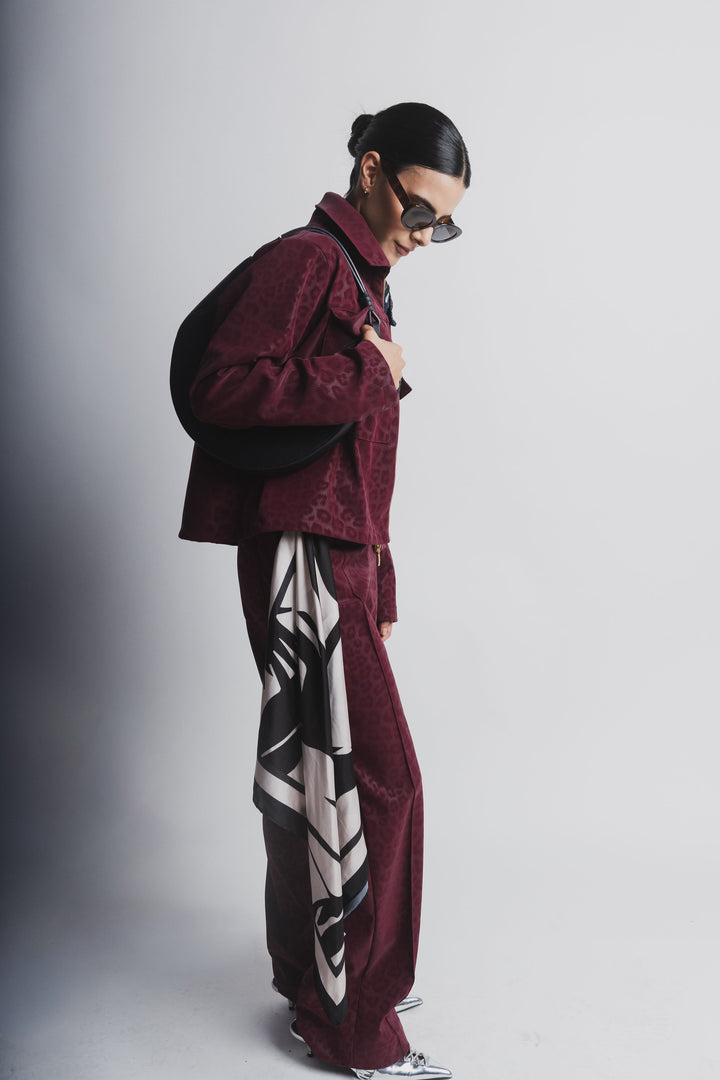 PANTALON LEOPARDO BURGUNDY