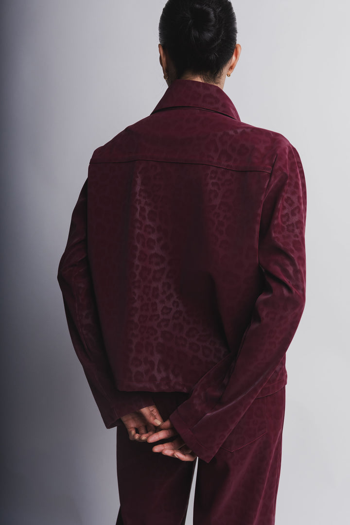 CHAQUETA LEOPARDO BURGUNDY