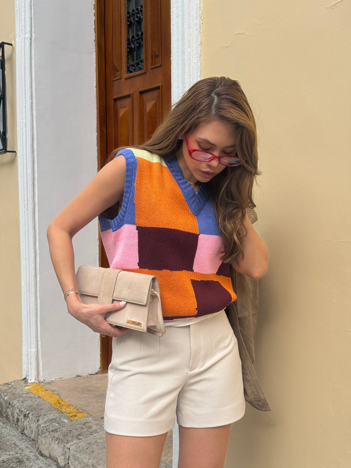 CHALECO MOSAICO NARANJA