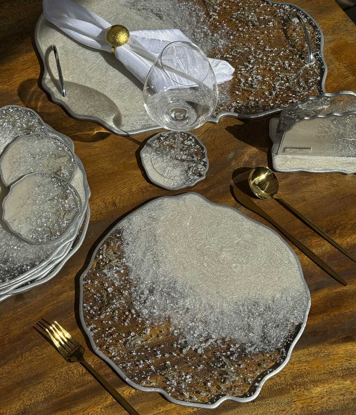 INDIVIDUALES + PORTAVASOS X6 SILVER SPRING