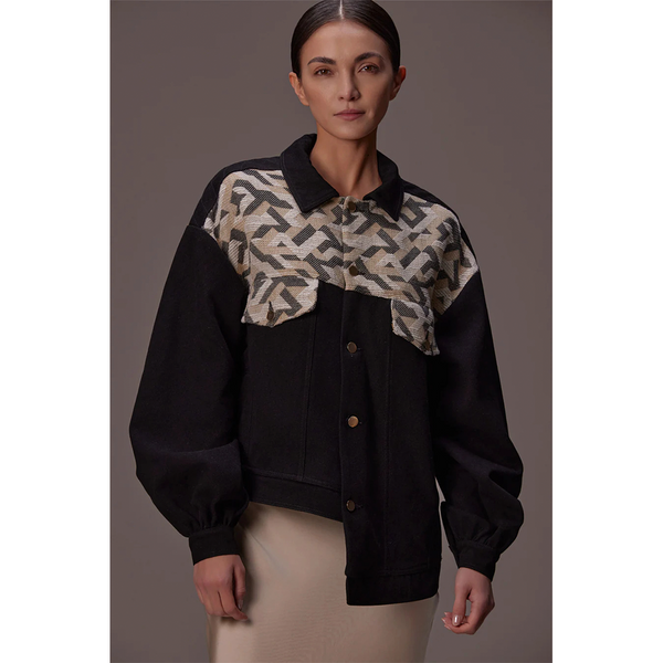 Chaqueta Oversize Jeans Negra