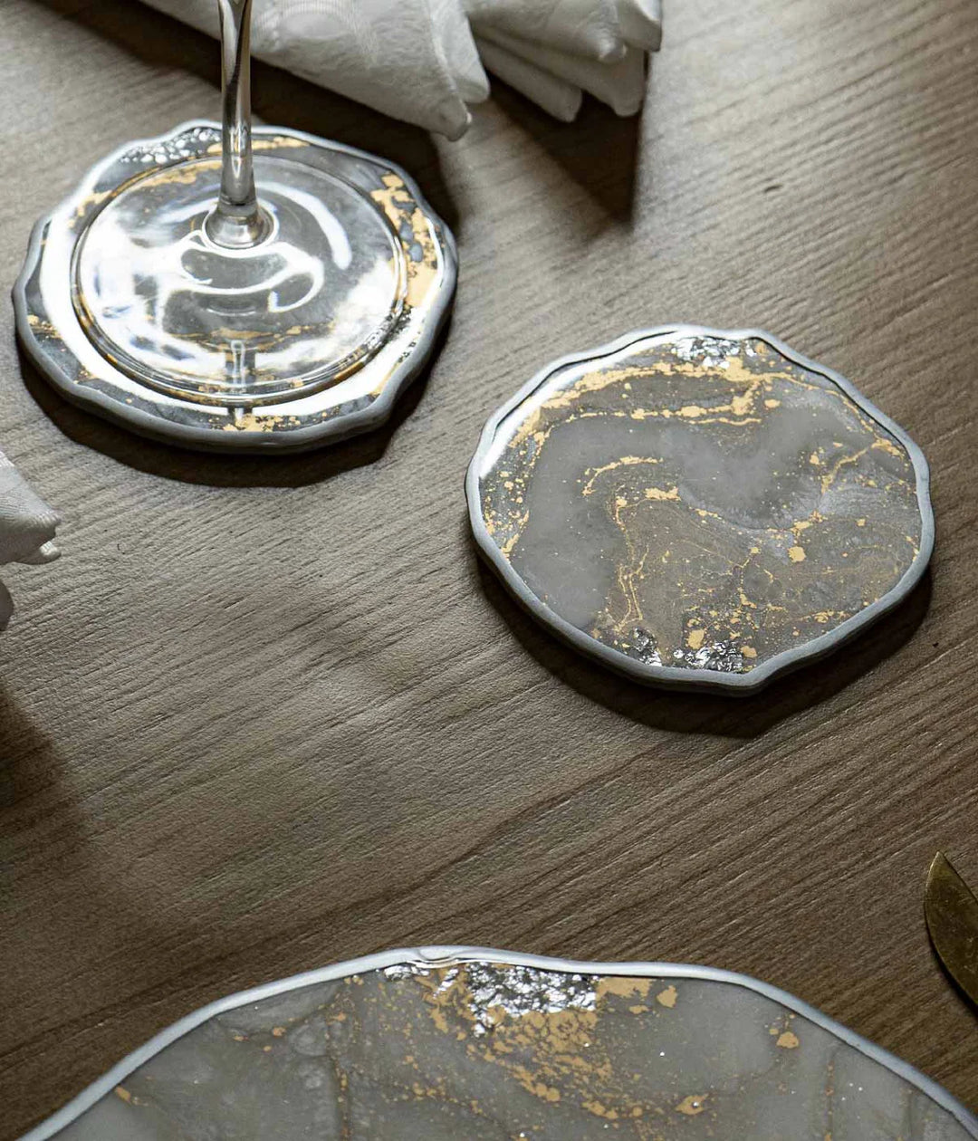 PORTAVASOS X4 FROSTEN SILVER