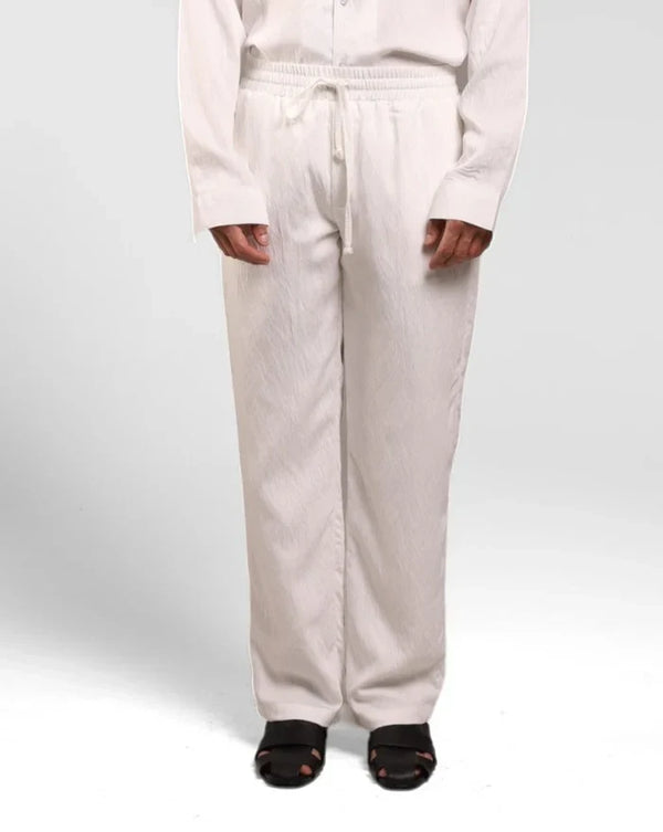 Pantalon Boho De Algodón Blanco