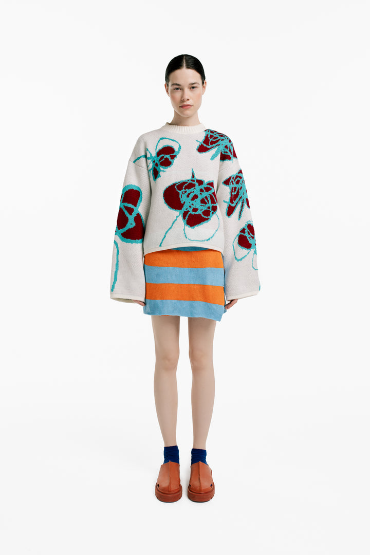 SWEATER ROSAS MARFIL