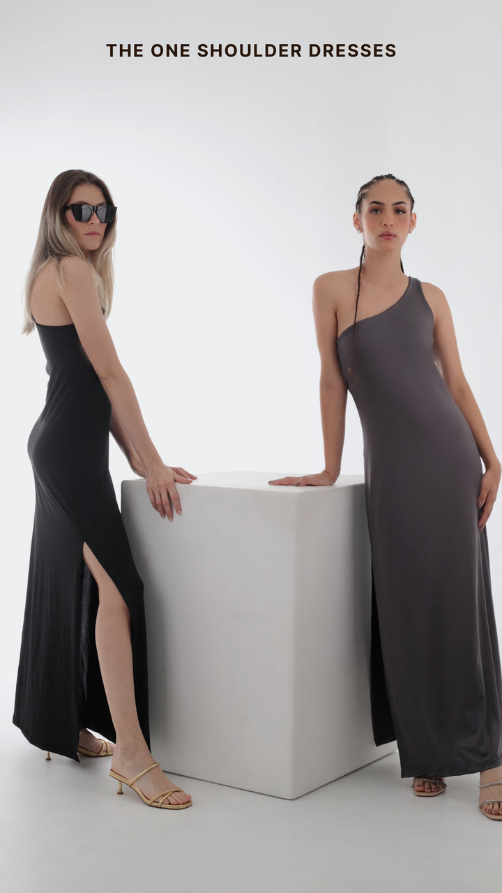 THE OFF SHOULDER DRESS GRIS