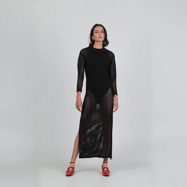 VESTIDO LEGACY DRESS MANGA LARGA NEGRO