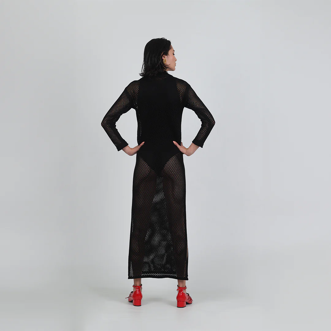 VESTIDO LEGACY DRESS MANGA LARGA NEGRO