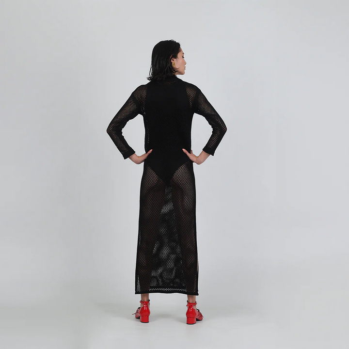 VESTIDO LEGACY DRESS MANGA LARGA NEGRO