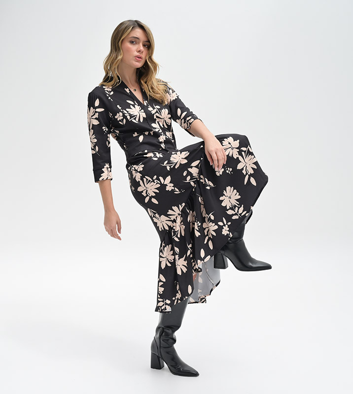 VESTIDO MIDI MANGA 3/4
