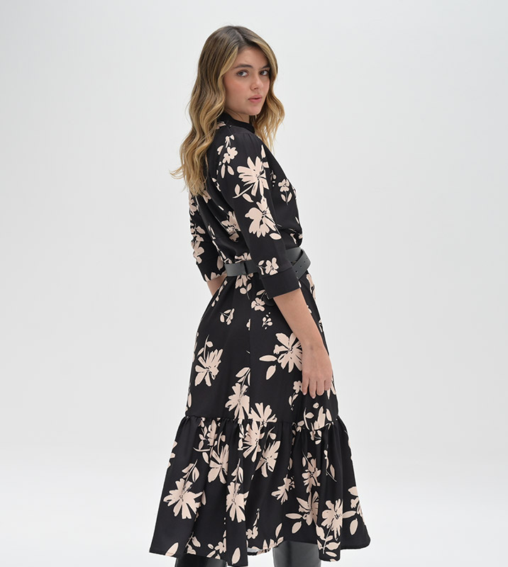 VESTIDO MIDI MANGA 3/4