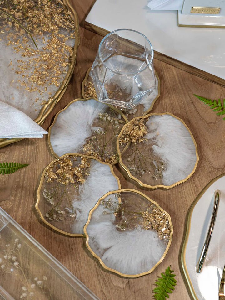 PORTAVASOS X6 WHITE BLOSSOM GOLD