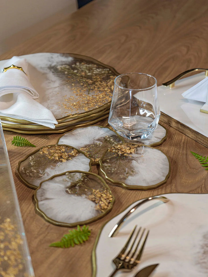 PORTAVASOS X6 WHITE BLOSSOM GOLD