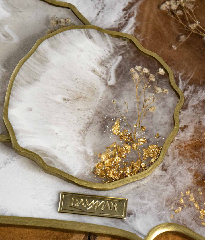 PORTAVASOS X6 WHITE BLOSSOM GOLD