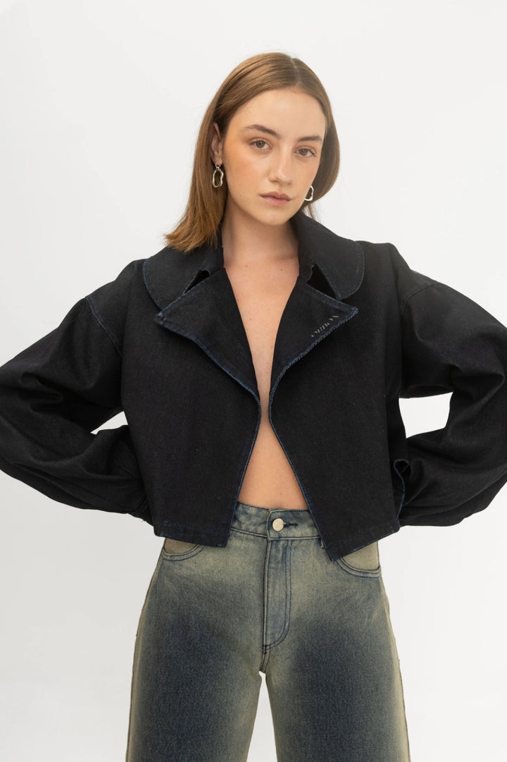 CHAQUETA JEAN AZUL OSCURO