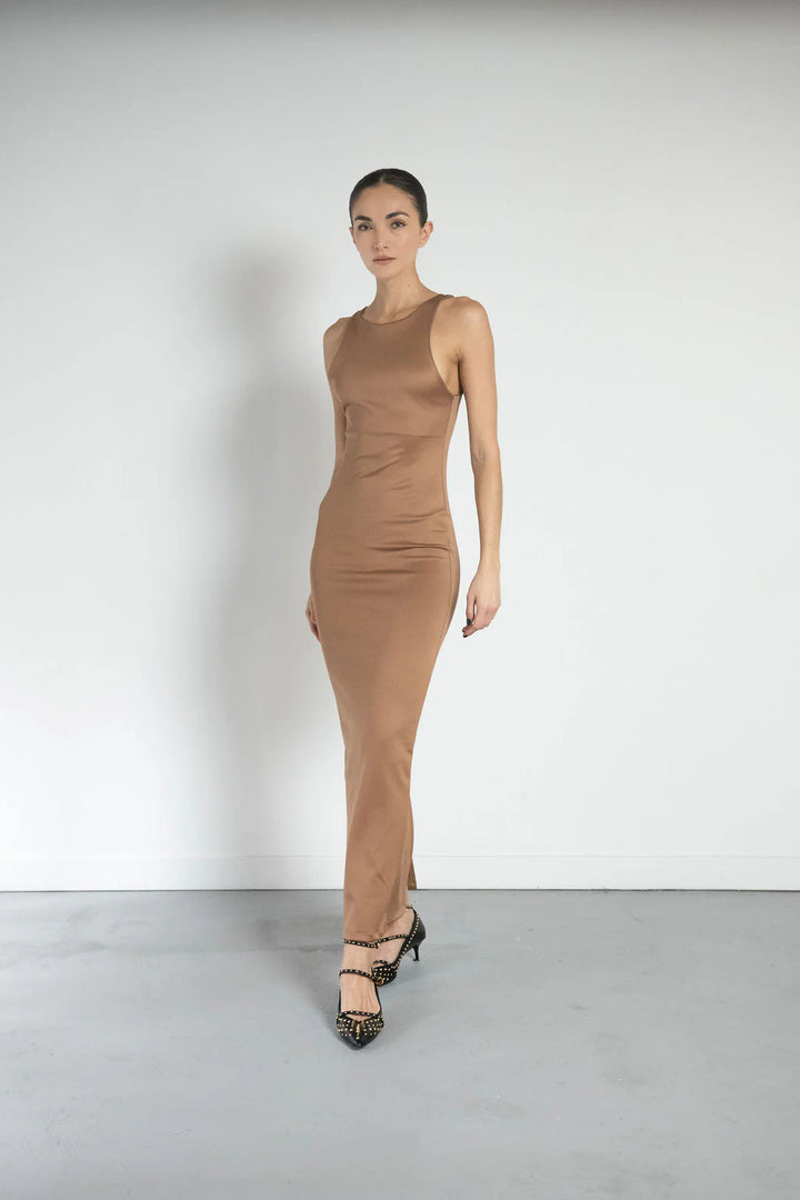 VESTIDO FYBER MAXI COCOA