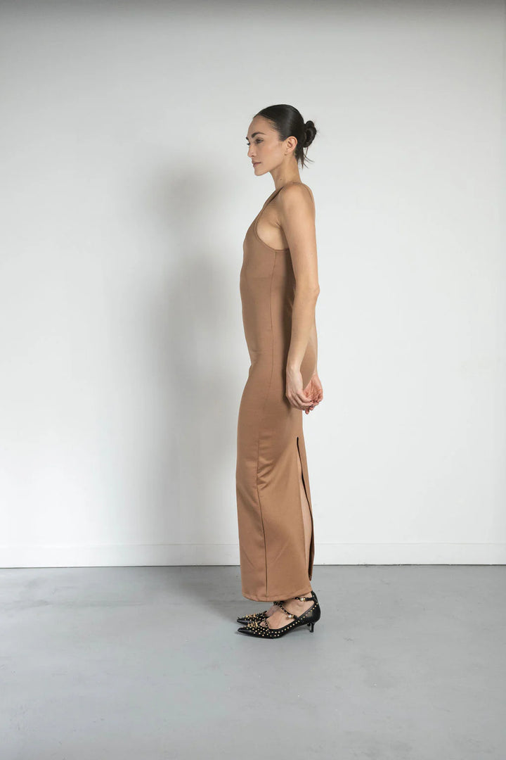VESTIDO FYBER MAXI COCOA